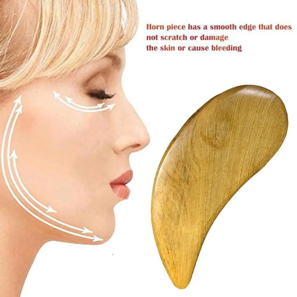 

1 шт. Новый карбонизированный деревянный массажер, маленький деревянный скребок в форме листа, инструмент для ухода за телом, спа