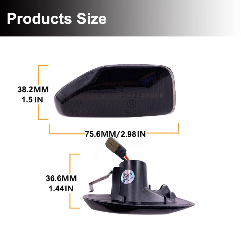 2x светодиодный динамический Боковой габаритный фонарь поворота светильник для