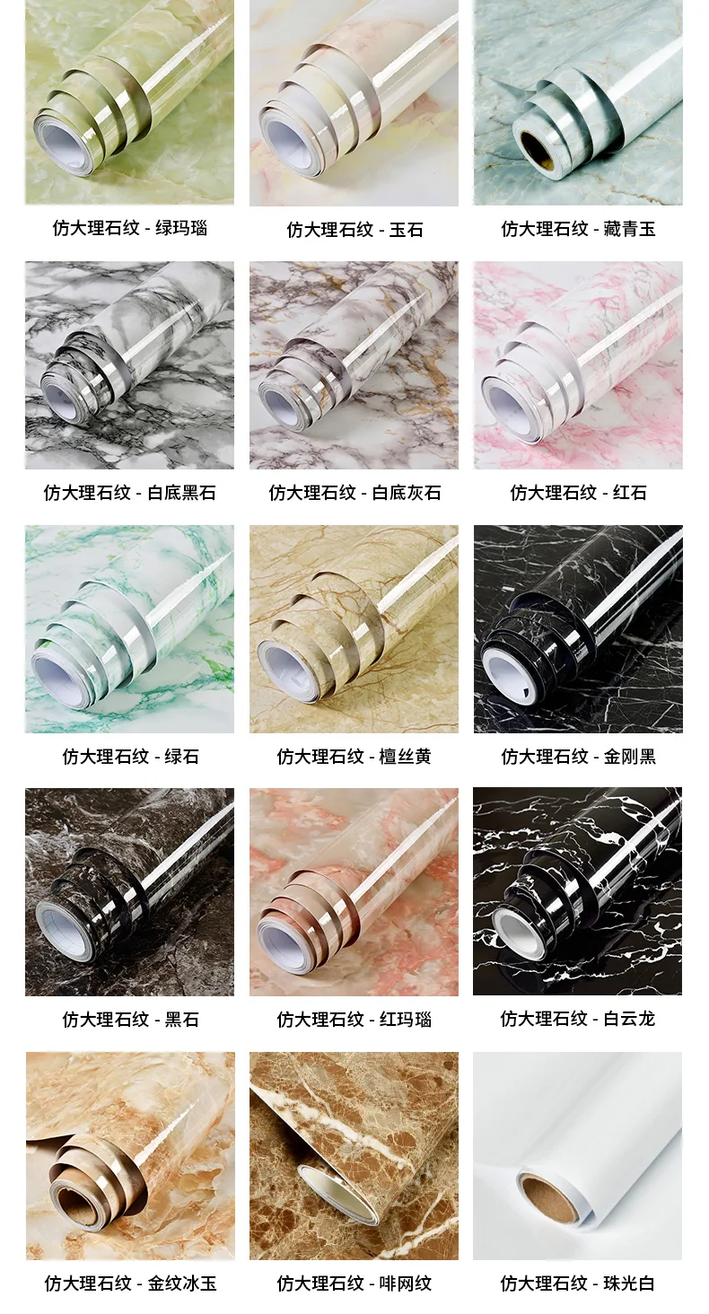 thickened self adhesive marble stickers kitchen waterproof and oil proof washable wallpaper table cabinet countertop wallpaper g free global shipping