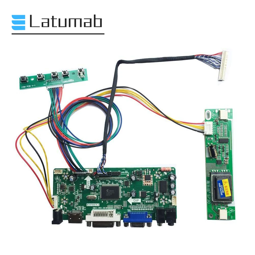 

Плата контроллера Latumab для LQ170M1LA4G LVDS 17 "2 шт. дисплей CCFL 30 контактов плата драйвера 1920 × 1200 HDMI + DVI + VGA