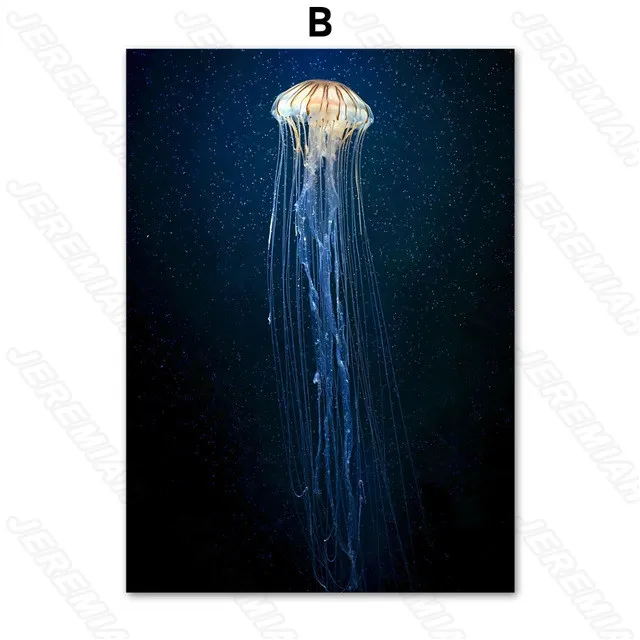 

Astronaut Jellyfish Moon Landscape Poster Nordic Style Wall Art Canvas Print Painting Modern Living Room Decoration