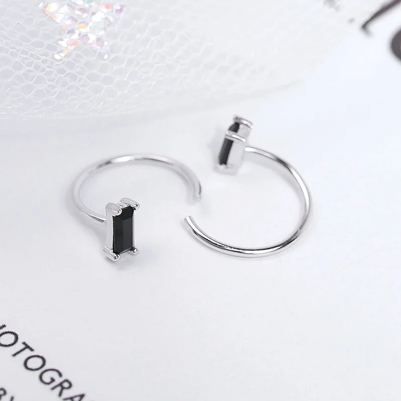 Женские прямоугольные серьги-гвоздики из Кубического циркония ElfoPlataSi S925 100% 925