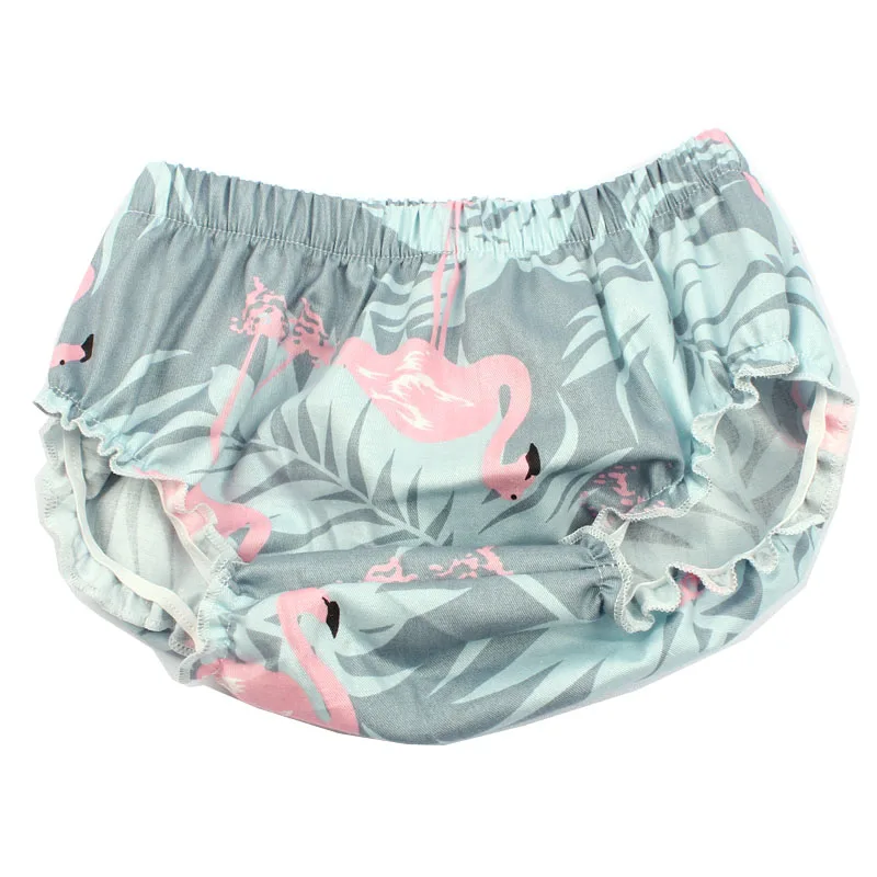 Шорты для маленьких девочек хлопковые шорты с рисунком фламинго и оборками
