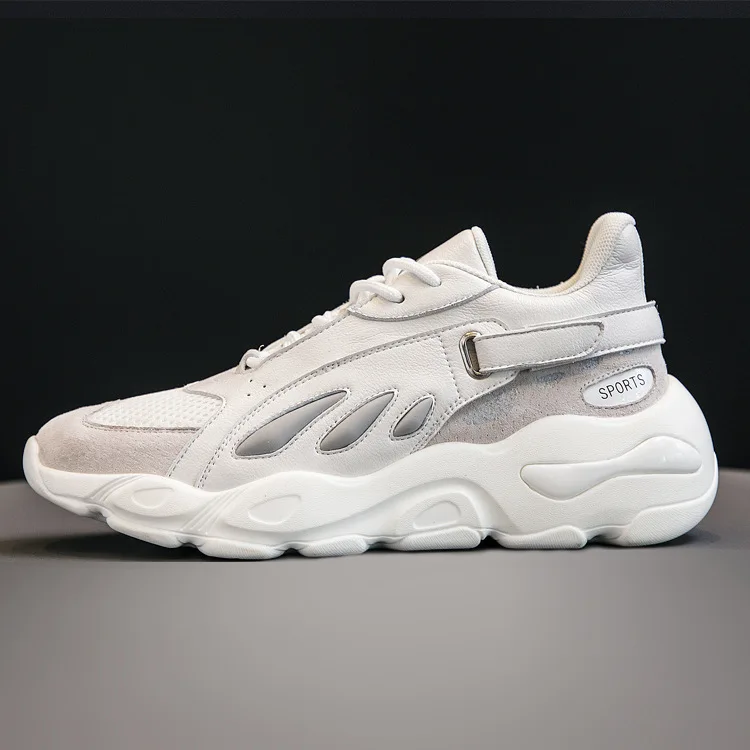 2019 Осенняя спортивная обувь из натуральной кожи женская на плоской подошве