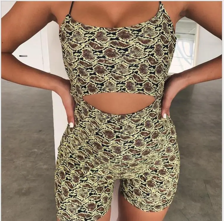 

Women Serpentine Skinny Jumpsuits Sexy Lace Up Backless Short Jumpsuit Caual Feme Playsuit Streetwear Siamese Bodysuit For Women