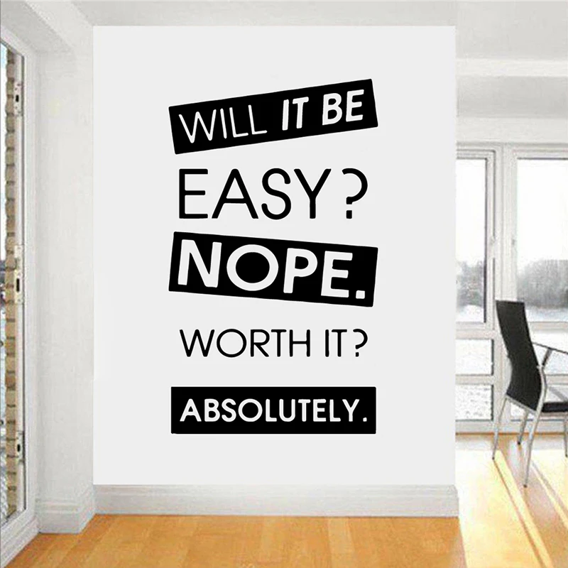 Офисная комната будет легко не стоит того абсолютная буква виниловые наклейки на