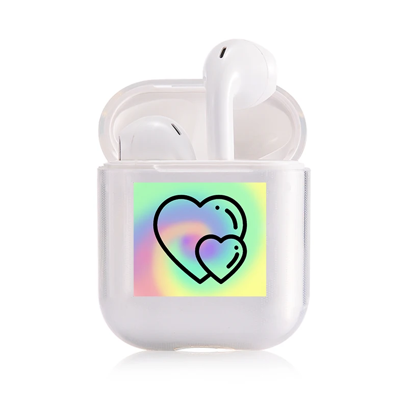 Хроматический модный наушник чехол для Apple Airpods чехол простой милый любовь сердце Bluetooth поп AirPods чехол прозрачный жесткий чехол