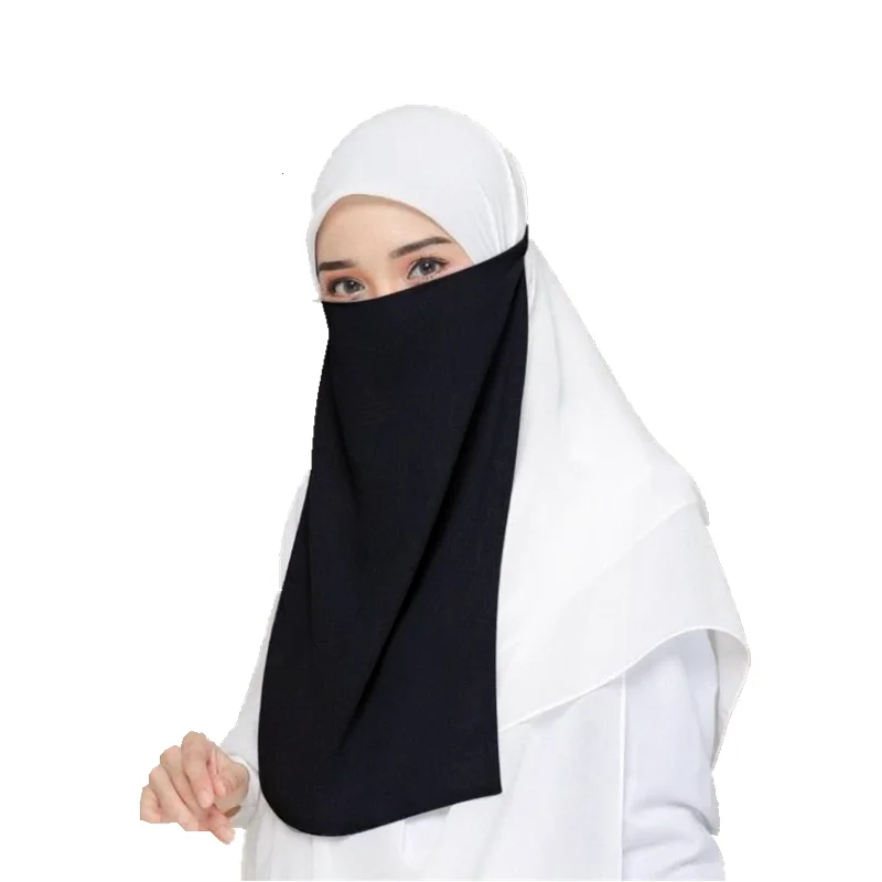 

Muslim Women Face Cover Scarf Up Veil Islamic Hijab Wrap Turban Shawls Ramadan Prayer Traditional Headwear Arab Niqab scarf