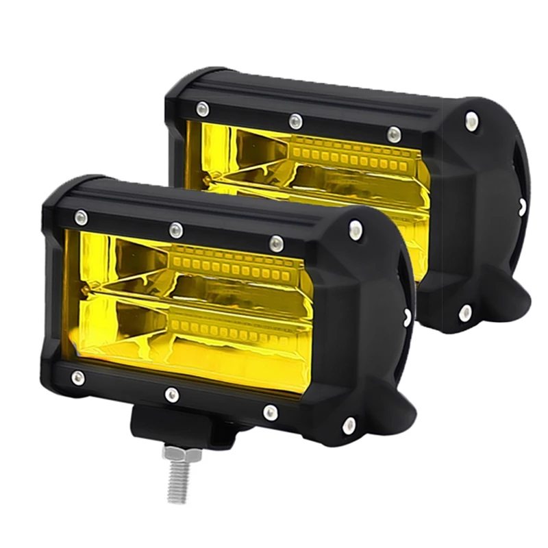 2 светодиодных рабочих фонаря 72 Вт водонепроницаемых для внедорожников, грузовиков, тракторов, прицепов, внедорожников, ATV 12V Спот Флуд Бар.