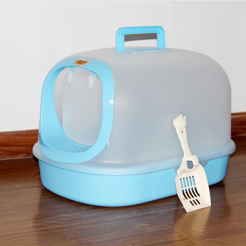 

Double Layer Closed Self Cleaning Cat Litter Box Blue Training Kitten Litter Shovel Caja Arenera Gato Pet Products Large MM60MSP