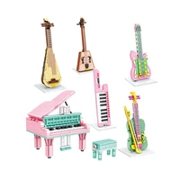 loz musical instruments mini diamond build block guitar piano violin keyboard pipa morin khuur brick educational toys for gift