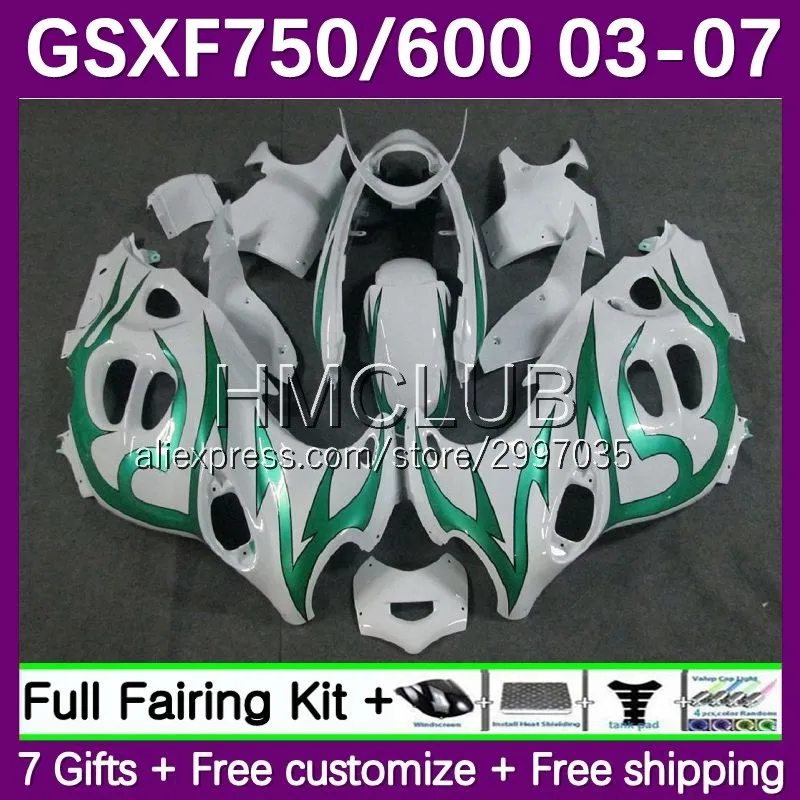 

Body For SUZUKI KATANA GSXF750 GSXF 600 750 10No.34 GSXF600 1998 1999 2000 2001 2003 GSX750F 03 04 05 06 07 Fairing green flames