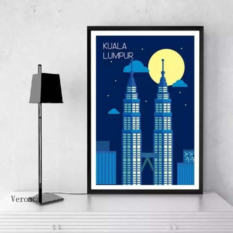 

Travel Cities Poster New York Moscow Tokyo London Landscape Wall Art Canvas Painting Print Pictures for Living Room Home Decor