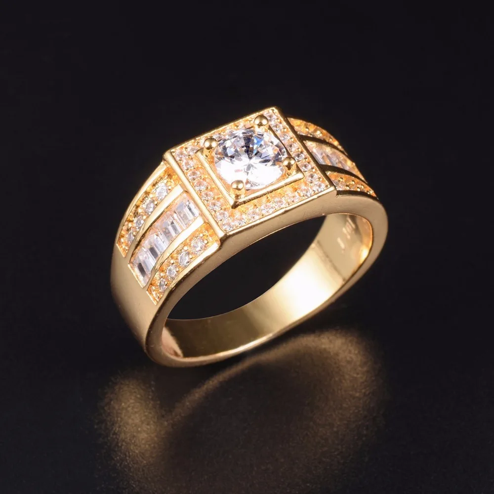 Мужское кольцо из серебра 925 пробы с имитацией бриллианта|jewelry wedding rings|diamond