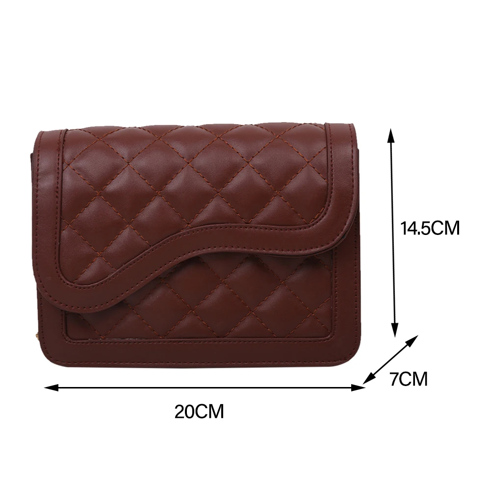 

Vintage Lattice Pattern Chain Shoulder Crossbody Bags Autumn Women PU Leather Messenger Bag Casual Shopping Street Daily Totes