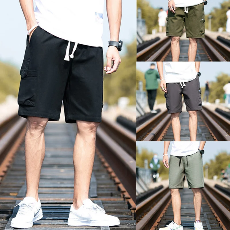 

New casual shorts men's cotton Korean version 2021 summer loose Capris men's overalls beach pants men's fashion men clothes