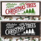 Рождественские елки с омелками, рождественские украшения для дома, настенный знак для дома, художественный плакат на холсте, картина на стену