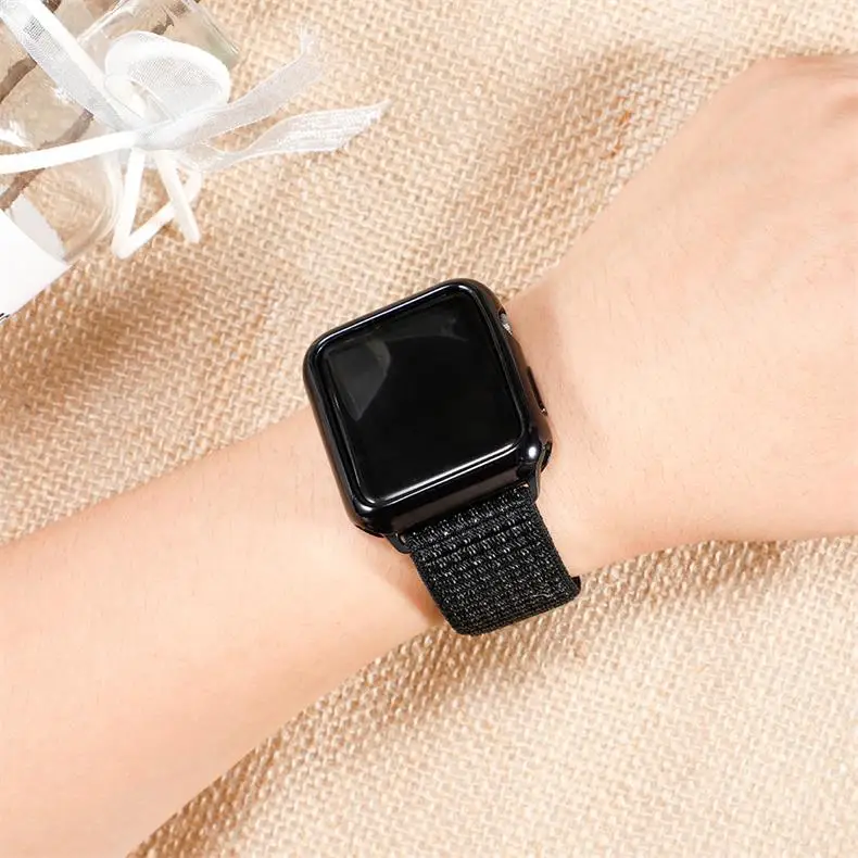 Чехол+ ремешок для apple watch 4 Band 44 мм correa apple watch 42 мм 38 мм 40 мм iwatch series 5 4 3 нейлоновый браслет pulseira