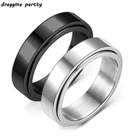 new stainless steel rotatable ring for men women casual stylish punk spinner ring jewelery gift