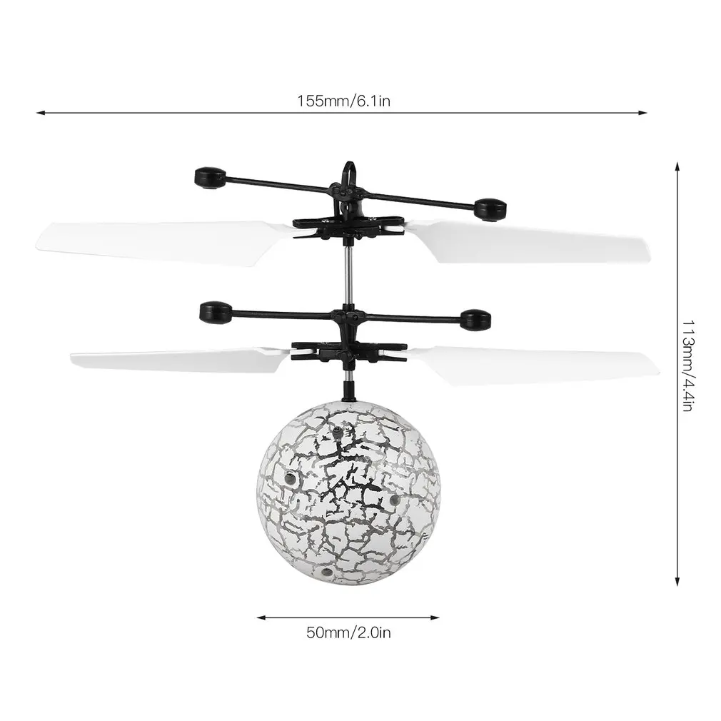 

OCDAY Flying Luminous Balls Magic Sensing Crystal Aircraft Light-up Toys Gift for Children LED Glowing Flight Mini Helicopter