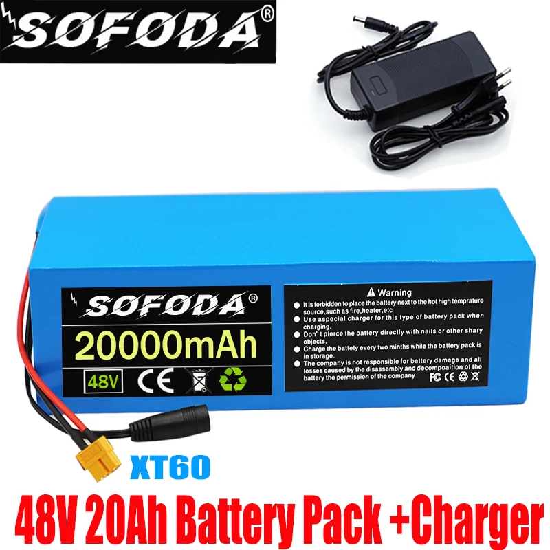 Аккумулятор для электрического велосипеда 18650 аккумулятор 48V 20Ah 20000mAh 1000W Мощный