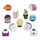 Хрустальный шар эмалированная брошь чашка босса конверт жареный цыпленок аквариум кактус на лацкан булавка для сумки куртки значок подарок на день Святого Валентина