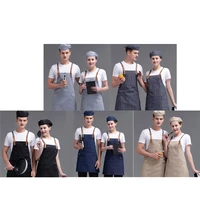 d0ad chef apron hat set adult kitchen apron with pockets adjustable baker costume for men women baking painting cooking drawing