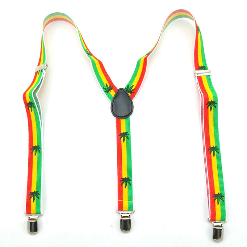 Новинка 1 дюйм широкие модные подтяжки с рисунком раста/конопляного сорняка