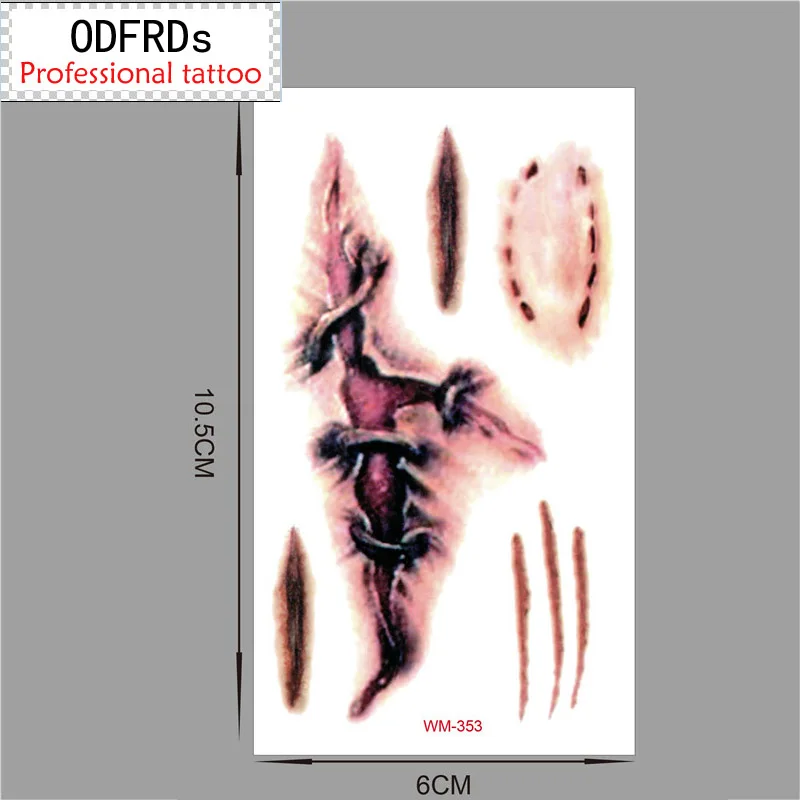 Хэллоуин водонепроницаемый временные татуировки хна для Поддельные флэш