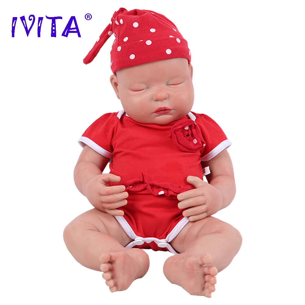 

IVITA WG1510 47cm 3.67kg Girl Eyes Closed High Quality Full Body Silicone Reborn Dolls Born Alive Brinquedos Realistic Baby Toy