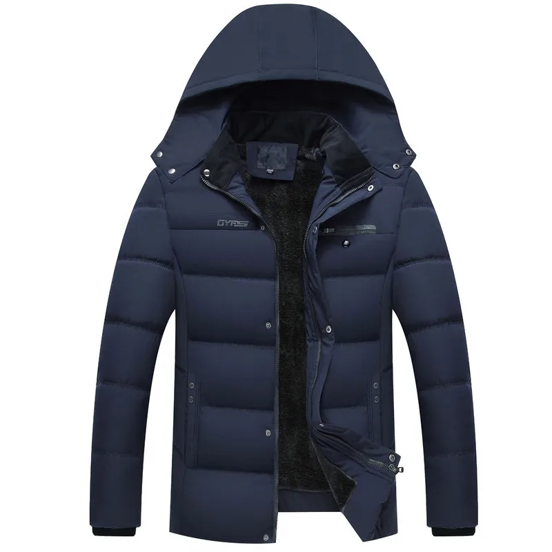 2021 Winter Jacket Men Thicken Warm Men Parkas Hooded Coat Fleece Man's Jackets Outwear Windproof Down Parka