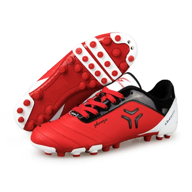 red fg sole Профессиональная Обувь для футбола, Мужская футбольная обувь, детские туфли для мальчиков, домашняя обувь для футзала, оригинальные футбольные бутсы - Цвет: red fg sole