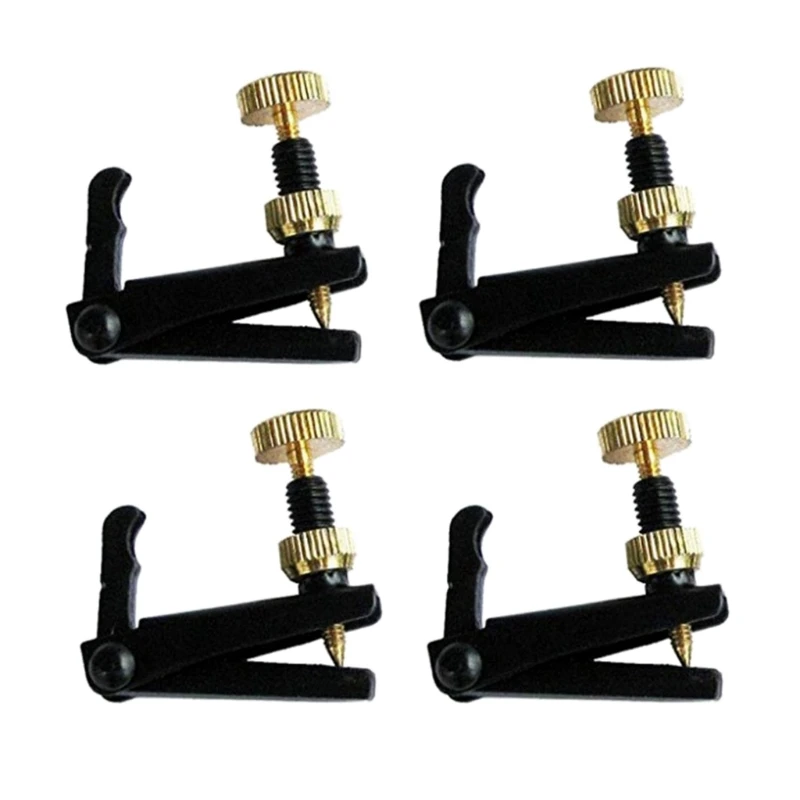 

4pcs Violin Fine Tuner Violin Parts String Metal Adjuster for 3/4-4/4 Violin