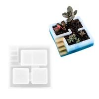 sugarcraft succulent potted flower pot silicone mold crystal epoxy square staircase storage box moulds