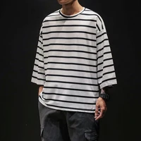t shirt mens trend sleeve fattening oversize round neck half youth base loose college cotton the new listing fashion