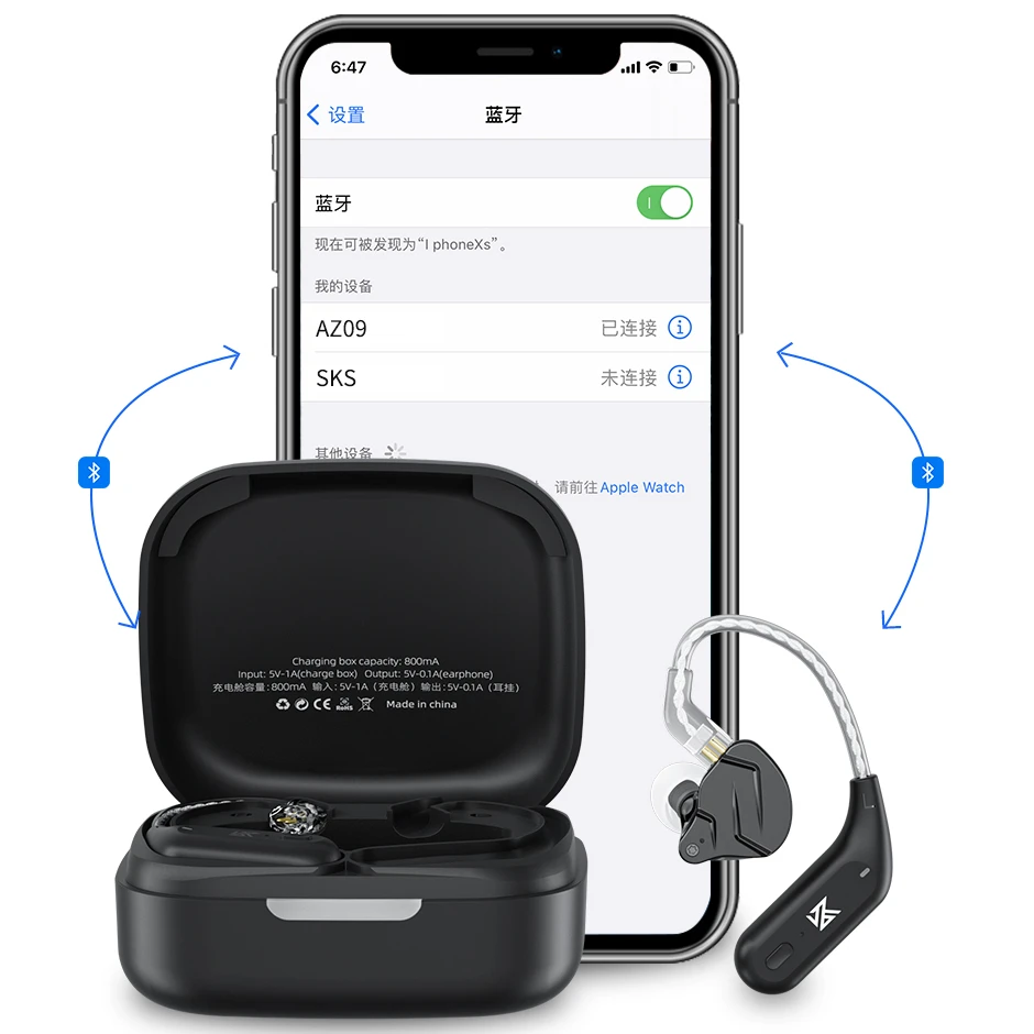 Беспроводные наушники KZ AZ09 с ушным крючком Bluetooth-совместимая гарнитура 5 2