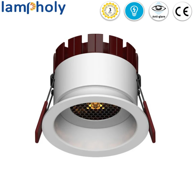 Глубокая Светодиодная лампа 12 Вт smd с защитой от глазури встраиваемая потолочная