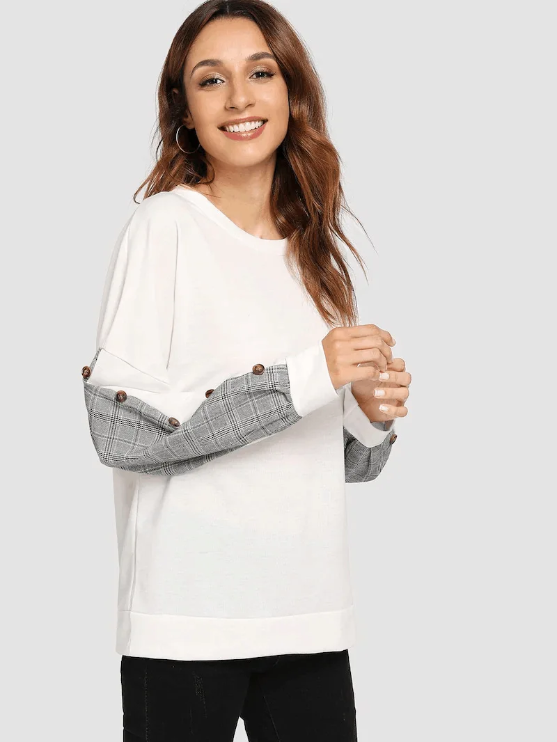 

Women's Pattern Joint Long-sleeved Sweatershirts Hoodies Women