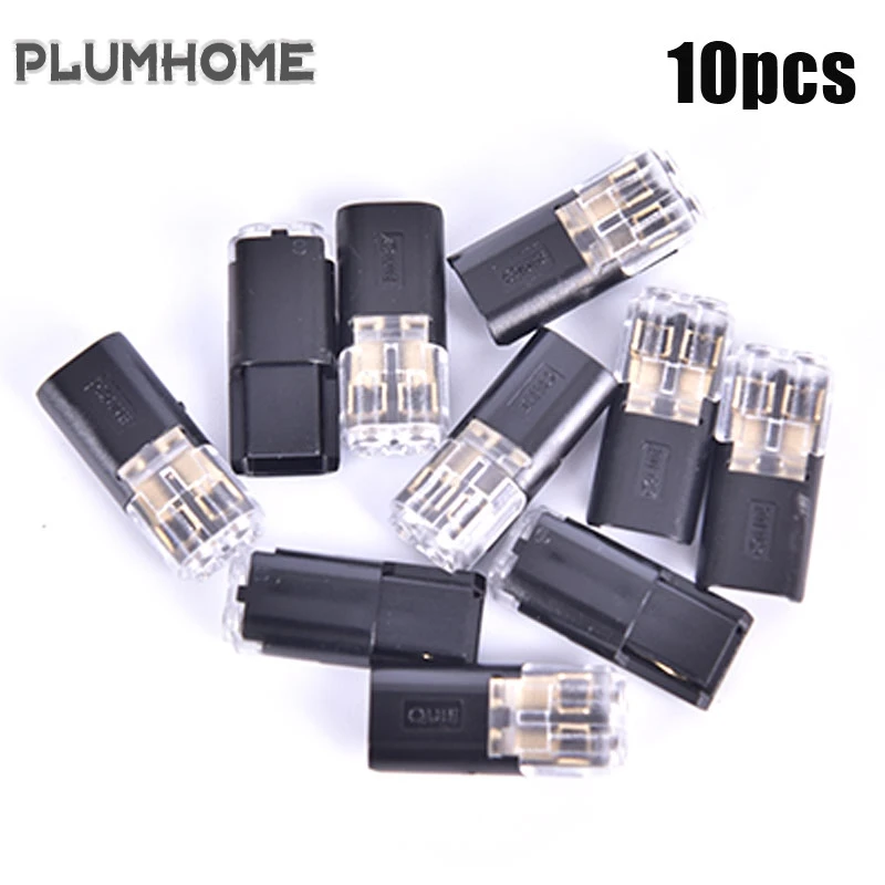 

2 pin Pluggable Spring Scotch Lock Cable Connector Wire Quick Splice Connectors Led Light Cable Crimp Terminal Blocks 10 pcs