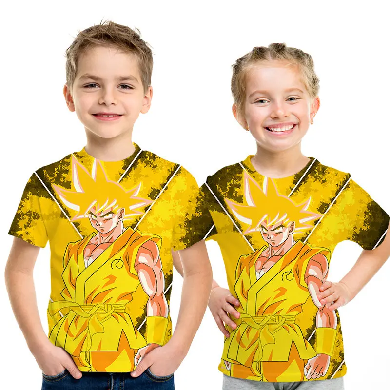 picture color Dragon Ball Super Saiyan/Детская футболка с 3D принтом для мальчиков, Harajuku, японское аниме, забавный мультяшный Dbz Son Goku, футболка для подростка, рубашка - Цвет: picture color