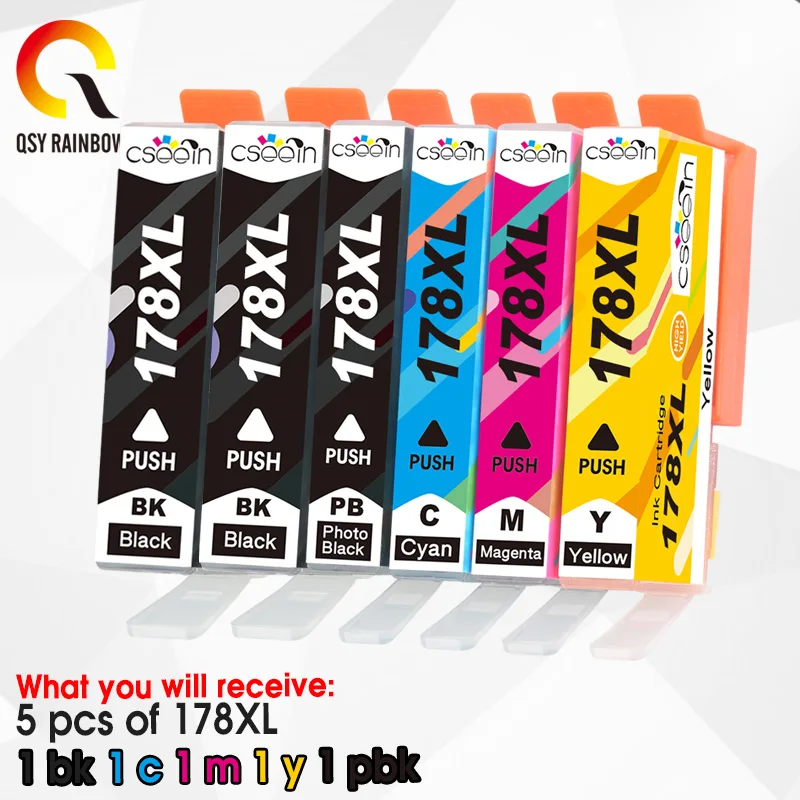 

6pcs compatible Ink Cartridge for HP 178 for HP178 178XL Photosmart 5510 5515 6510 7510 B109a B109n B110a Printer