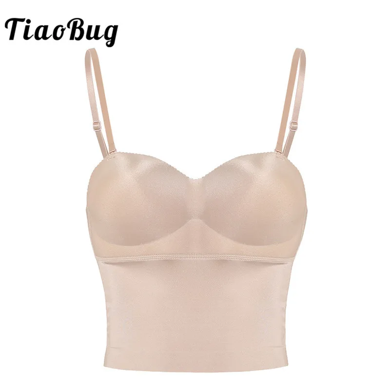 Женский нейлоновый бюстгальтер TiaoBug регулируемый на тонких бретельках черного и