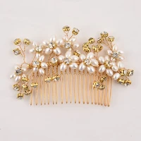 multi tooth flower comb combine rhinestone insert comb handmade pearl bridal tiara wedding comb comb dress accessories
