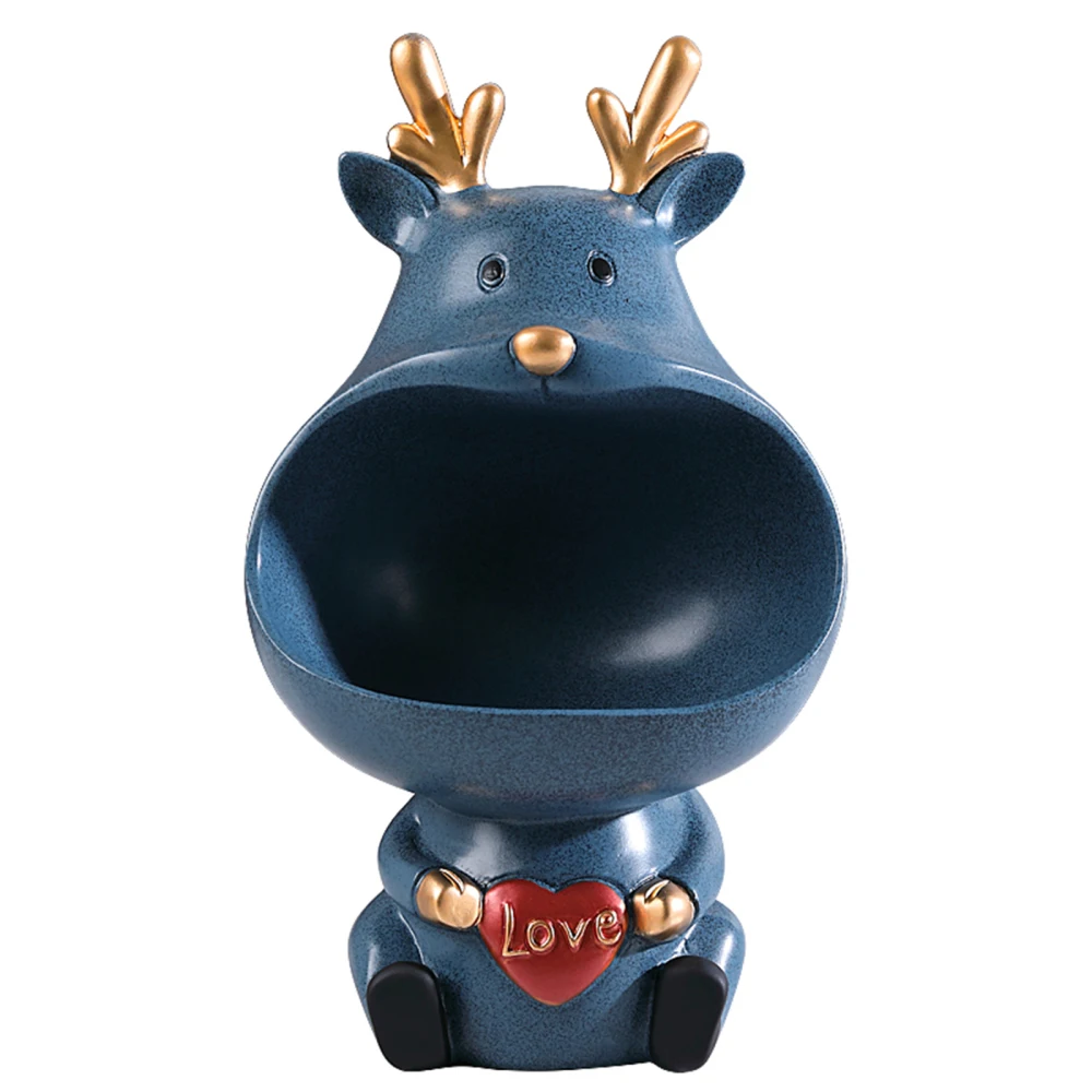 

Стеллаж для хранения искусственных животных, статуя из смолы, геометрический большой рот, олень, синий, 16,8X15,5X28,5 см, оранжевые ювелирные изде...