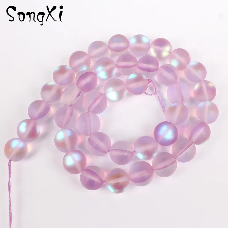 Натуральный матовый светильник 6 мм 12 фиолетовая вспышка кристально гладкая