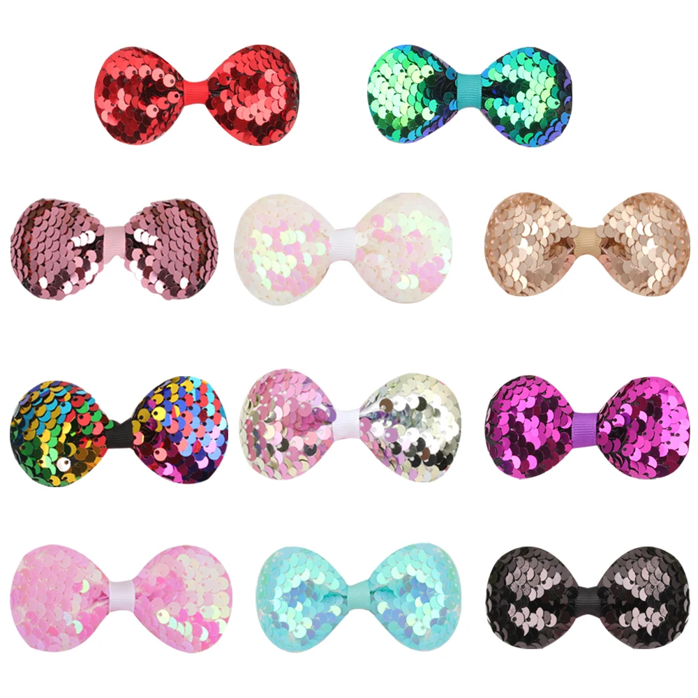 

5PCS/Set Baby Handmade Mini Sequins Litlle Girls Hair Bows Clips Sequins Hair Clips Kids Hair Bows Hairpins Hair Accessories