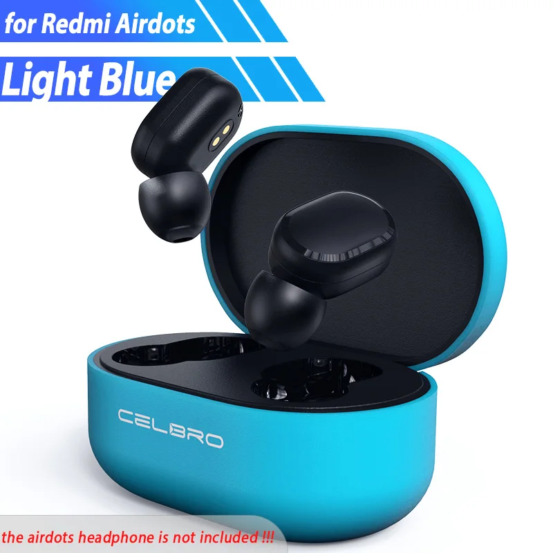 lightblue for redmi Защитный чехол для Xiaomi mi Airdots Red mi Air Dots dot силиконовый чехол беспроводной Bluetooth чехол для наушников - Цвет: lightblue for redmi