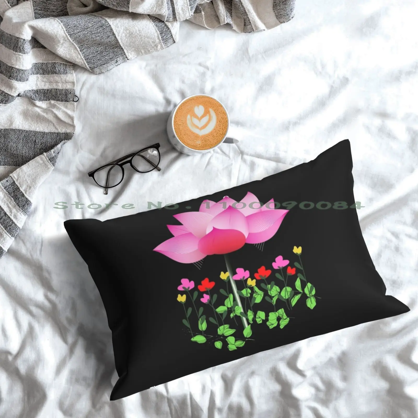 Декоративная подушка Lotus Silk Flower3 размеры 20x30 50*75