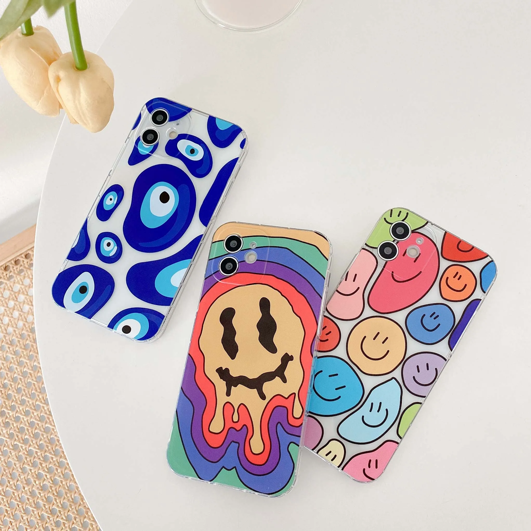 ghost smile soft silicone phone case for iphone 7 8 plus 12 13 mini 11 pro max xs max xr x cute smiley cartoon funny cover capa