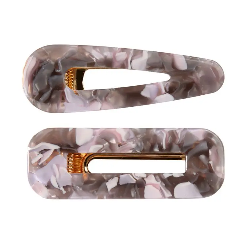 

1 Set Acrylic Resin Hair Barrettes Alligator Hair Clips,1pcs Hair Clips Marble Pattern Hairpins Geometric Alligator Clips